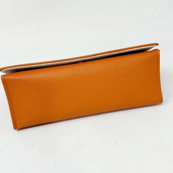 TORY BURCH Orange Genuine Sunglasses Eyeglasses Case Magnetic Close - Picture 2 of 5